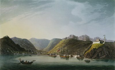 Ansicht der Westseite der Porto Ferraio Bucht, Elba, graviert von Francis Jukes (1747-1812), veröffentlicht von J. Daniell, April 1814 von Captain James Weir